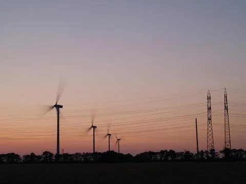 Wind power farm Stock Photos
