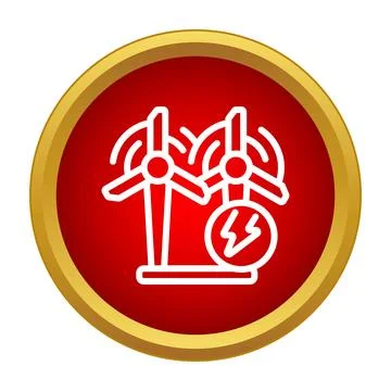 Wind power generating renewable energy icon vector Illustrazione stock