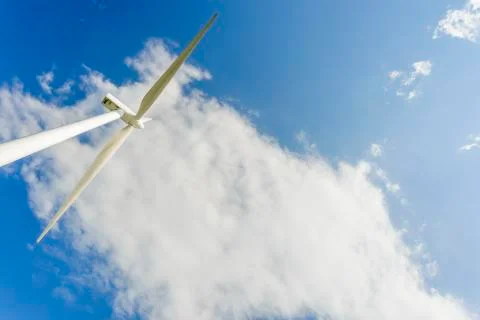 Wind power generating stations in the park Stock Photos