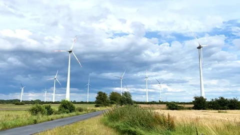 Wind Power Generation Ecological Energy Sustainable Development Stock Footage 279013310