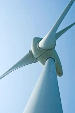 Wind power generation machine under blue sky Fotos Stock