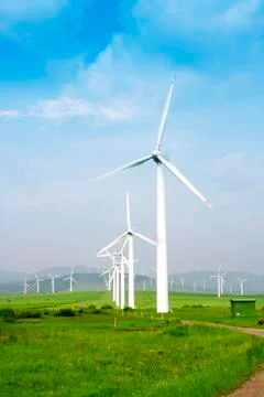 Wind power generation Stock Photos