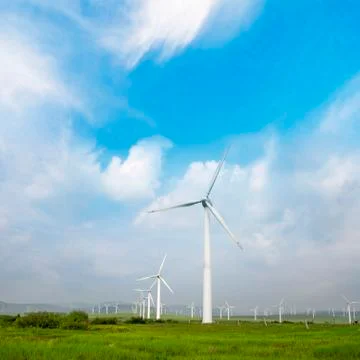 Wind power generation Stock Photos
