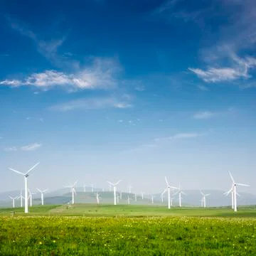 Wind power generation Stock Photos