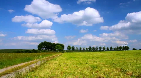 Wind power generators in Belgian countryside. Stock Footage 51164329
