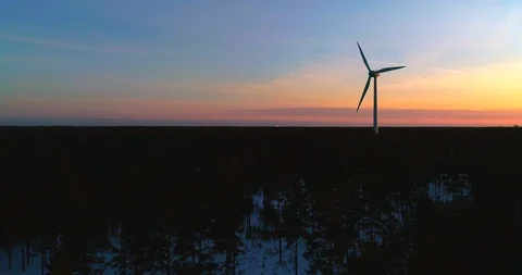 Wind power generators, Cinema 4k aerial sideway view of a power plant with se Stock Footage 87780886
