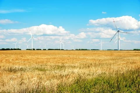 Wind power generators Stock Photos