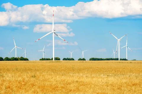 Wind power generators Stock Photos