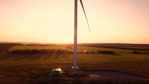 Wind power generators at sunset 스톡 동영상 95004887
