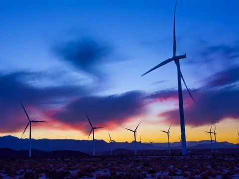 Wind Power green energy in El Central California CA for better ecology and Save Stock Footage 75688026