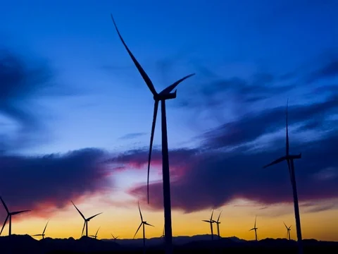 Wind Power green energy in El Central California CA for better ecology and Save Stock Footage 75688030