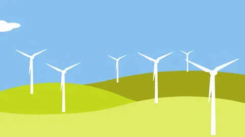 Wind power on the hills Stock Footage 36557449