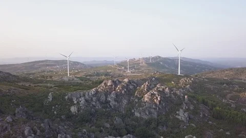 Wind Power Hills Stock Footage 80455053