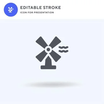 Wind Power icon vector, filled flat sign, solid pictogram isolated on white Illustrazione stock