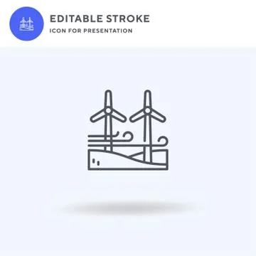 Wind Power icon vector, filled flat sign, solid pictogram isolated on white Stock Illustration