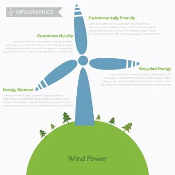 Wind power infographics, vector eps10 Illustrazione stock