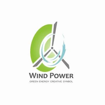 Wind power logo design template. イラスト素材