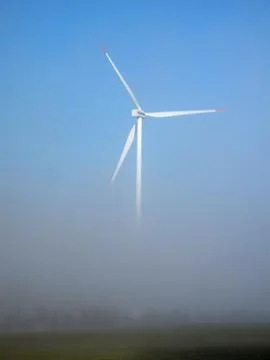 Wind power in the mist Stock Photos