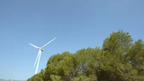 Wind power in nature. Видео 89839165
