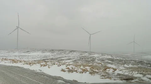 Wind power plant 4K Stock Footage 127900014