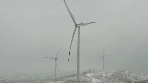 Wind power plant 4K Stock Footage 127952961