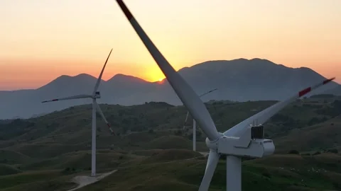 Wind power plant 6 Stock Footage 245995968