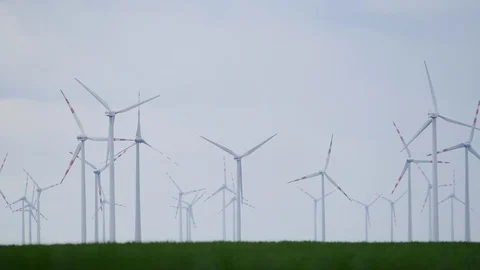 Wind power plant in eastern austria Video stock 126820867
