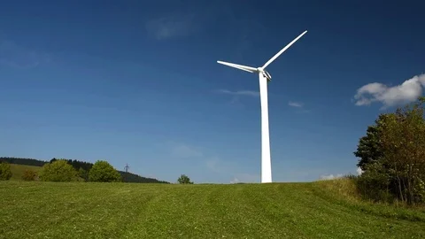 Wind power plant Stock Footage 82075906
