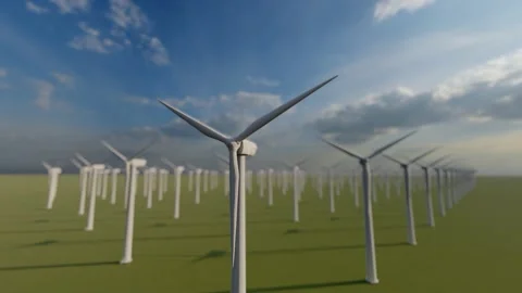 Wind power plant Stock Footage 169833657