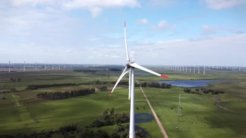 Wind power plant Stock Footage 258598357