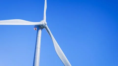 Wind power plant. Generating electricity from wind. Caring for the environment. Ilustração Stock