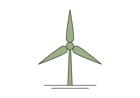 Wind power plant icon. Flat vector illustration. Stock Illustration