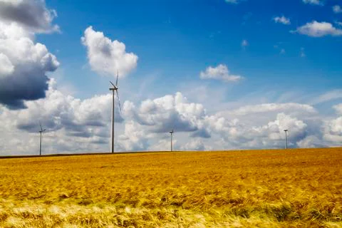 Wind power plant Stock Photos