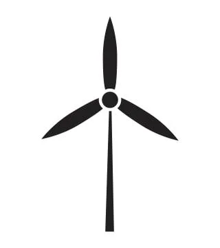 Wind power plant silhouette vector symbol icon design. Illustrazione stock