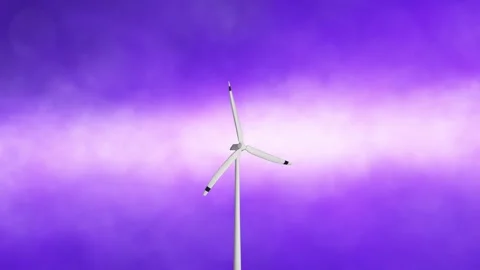 Wind power plant with windy looped sky animation background Vídeos de archivo 340237756