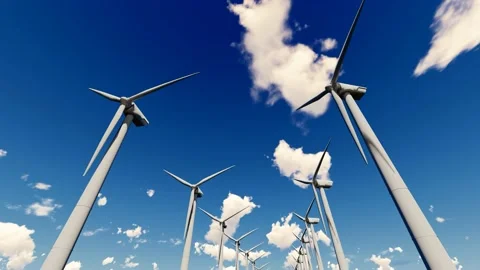 Wind power plants and clean new energy Stock Footage 182306916