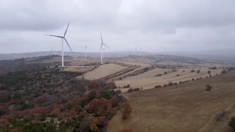 Wind Power Plants Stock Footage 332509094
