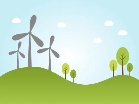 Wind power plants Stock Illustration
