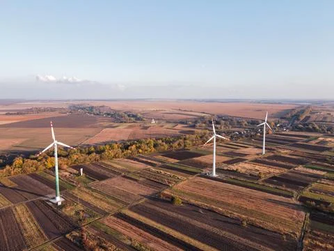 Wind power plants Stock Photos