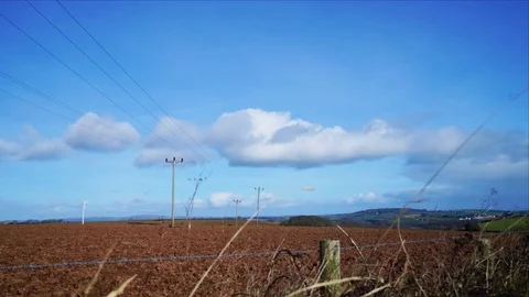 Wind Power in Ploughed Field Time Lapse Stock Footage 74228164