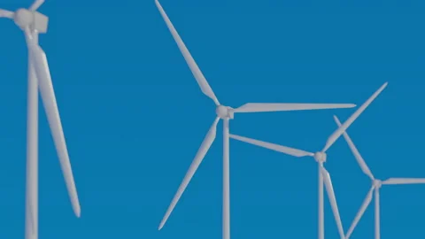 Wind power propeller making energy power 4k CG movie Stock Footage 137648730