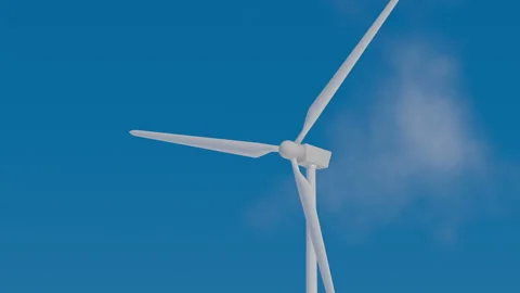 Wind power propeller making energy power 4k CG movie Stock Footage 137648828