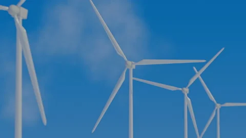 Wind power propeller making energy power 4k CG movie Stock Footage 137649163