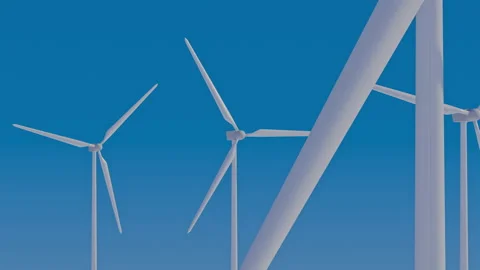 Wind power propeller making energy power 4k CG movie Stock Footage 137649654