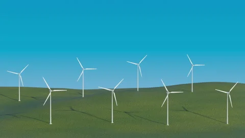 Wind power propeller making energy power 4k CG movie Stock Footage 138499953
