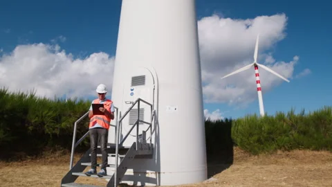 Wind Power Quality Check For An Engineer Stock Footage 272610142