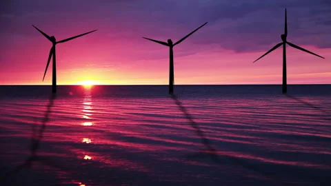 Wind power at sea Vidéo 106466621