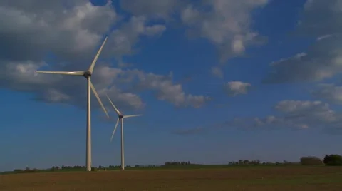 Wind power station Stock Footage 4835206