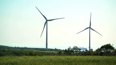 Wind power station Stock Footage 112363243