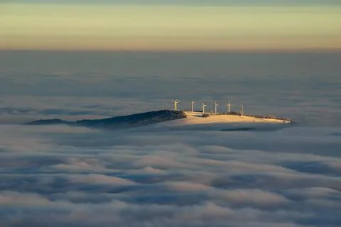 Wind power station, Jested, Czech republic Stock Photos